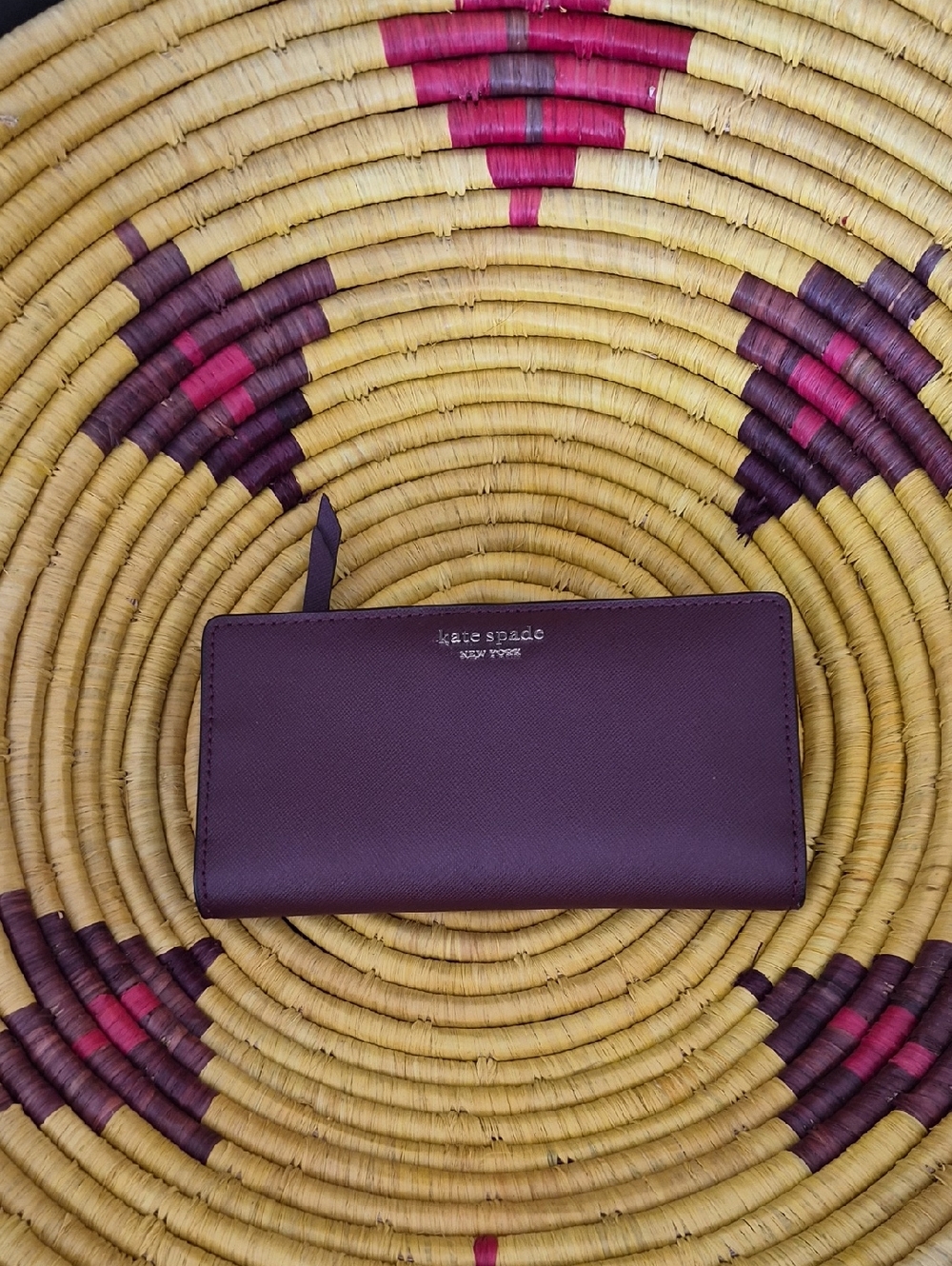 kate spade Plum Saffiano Zip Wallet